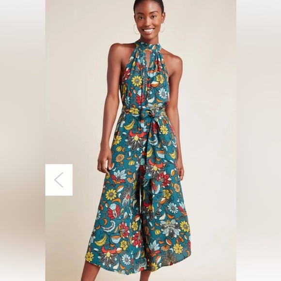 NWT Anthropologie Geneva Halter Wide-Leg Jumpsuit Size SMALL - Picture 1 of 11